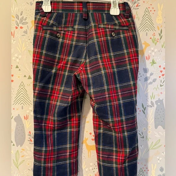 Janie & Jack Plaid Christmas Dressy Toddler Boys Adjustable Trousers 18-24 Mos - Picture 6 of 15